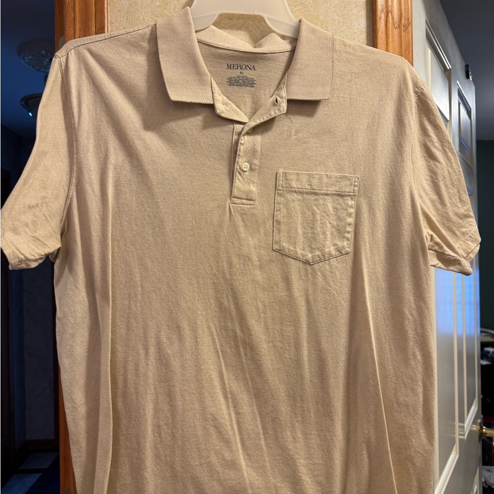 Merona Men's Cream Polo Shirt